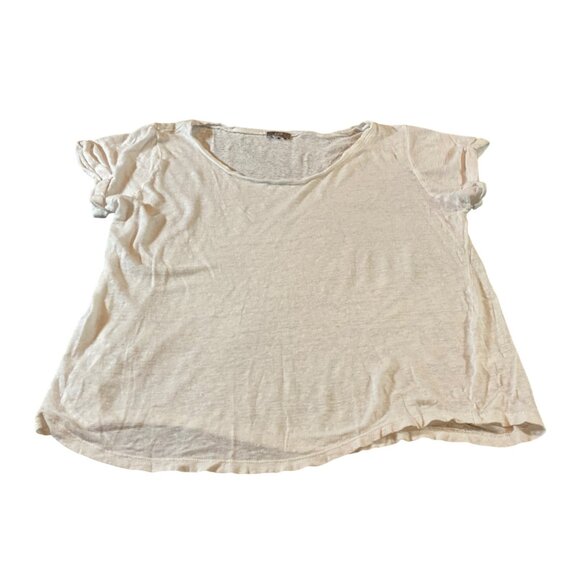 J Jill Tops - J Jill Linen White T Shirt Tee Top Rolled SS Women No Size Tag